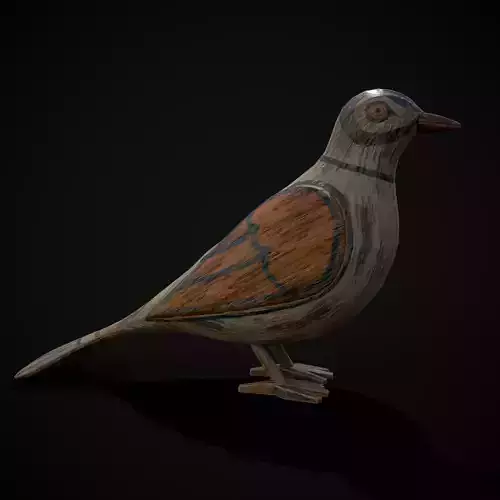 Painted Pigeon Toy Low-poly 3D model
