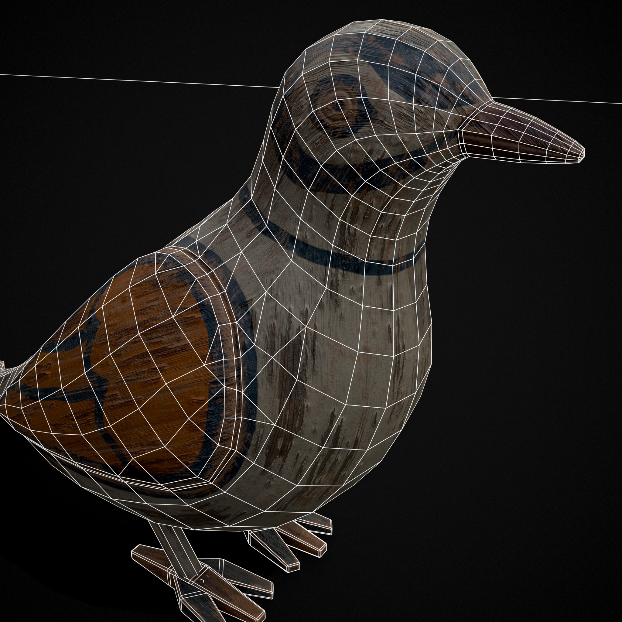 Painted Pigeon Toy Low-poly 3D model_14