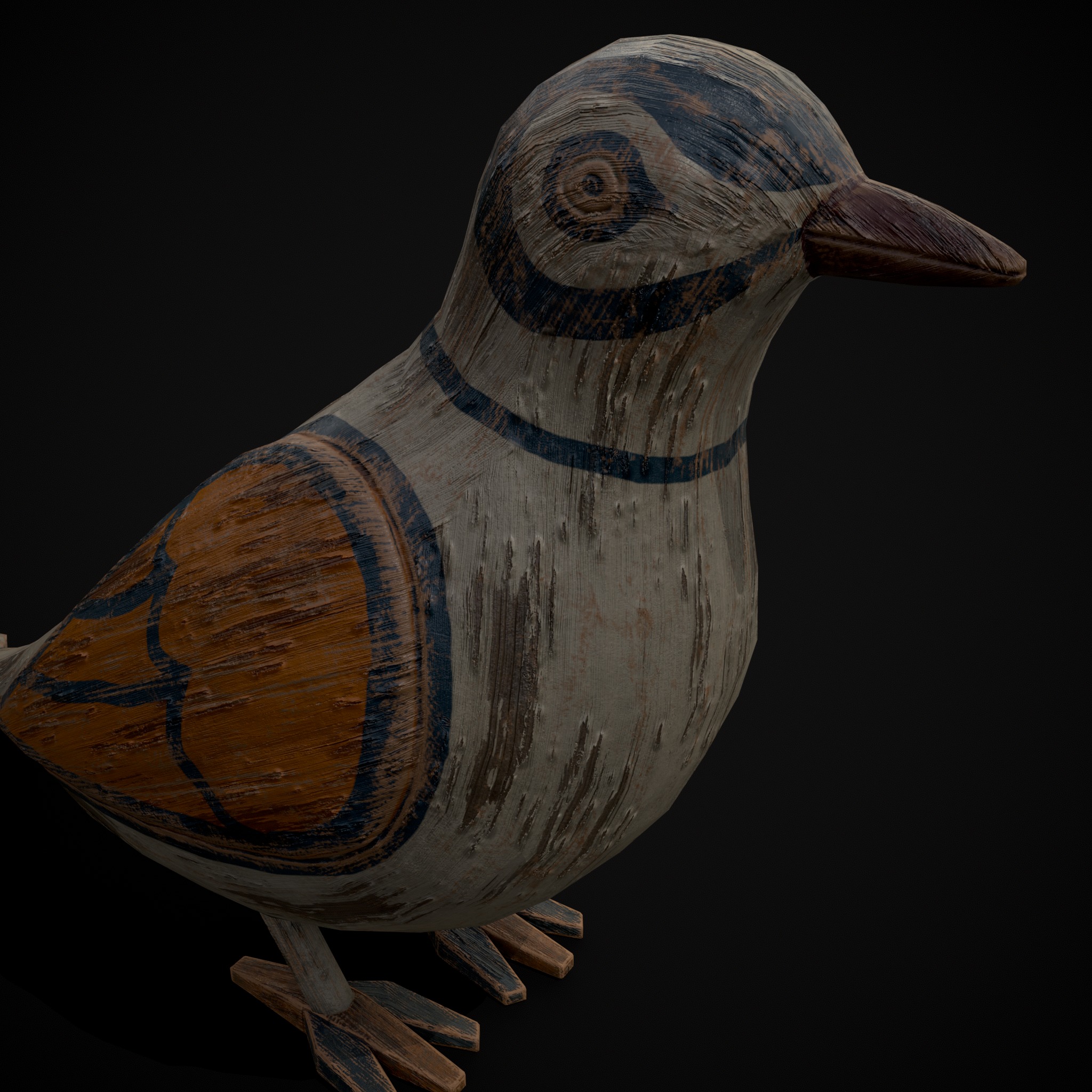 Painted Pigeon Toy Low-poly 3D model_13