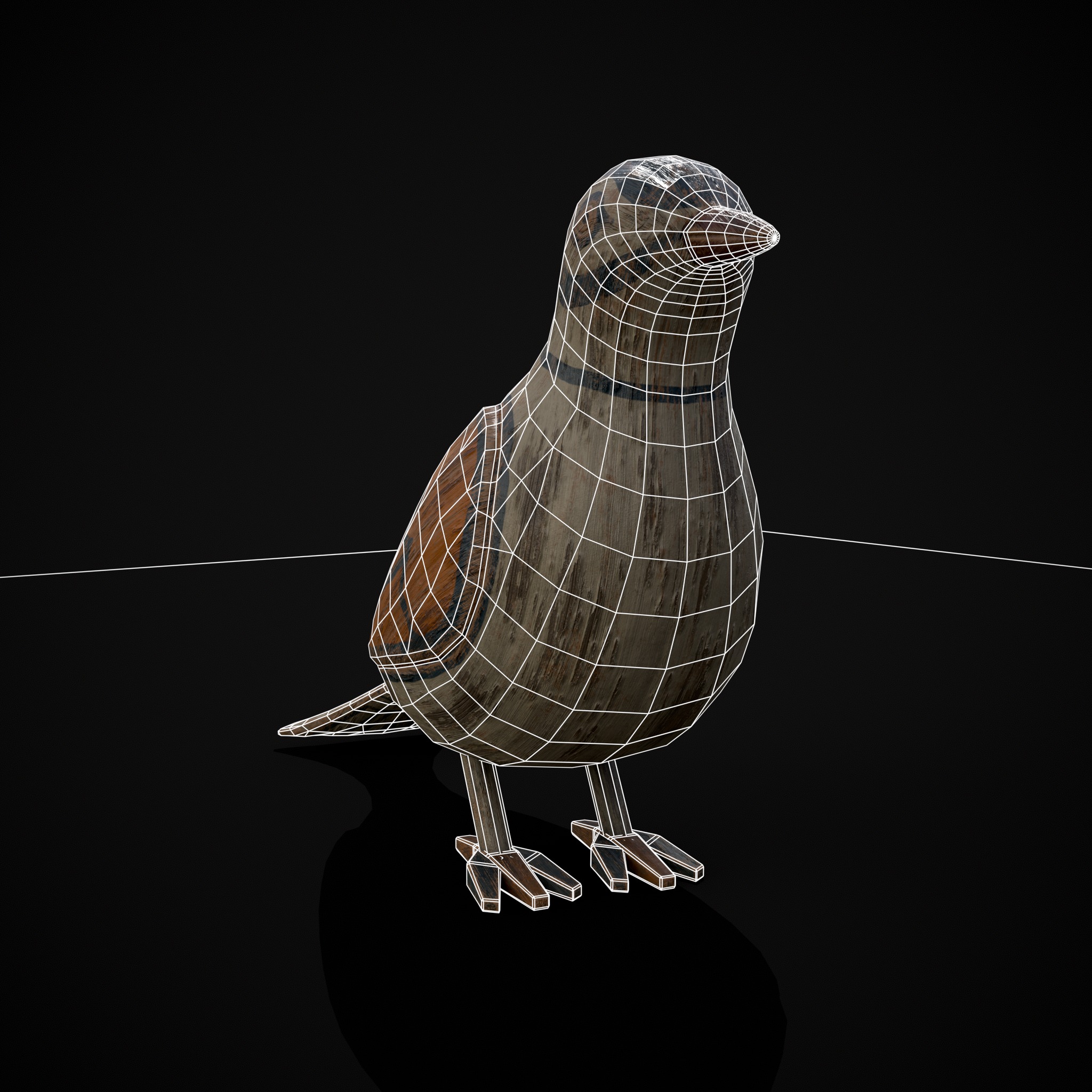 Painted Pigeon Toy Low-poly 3D model_4