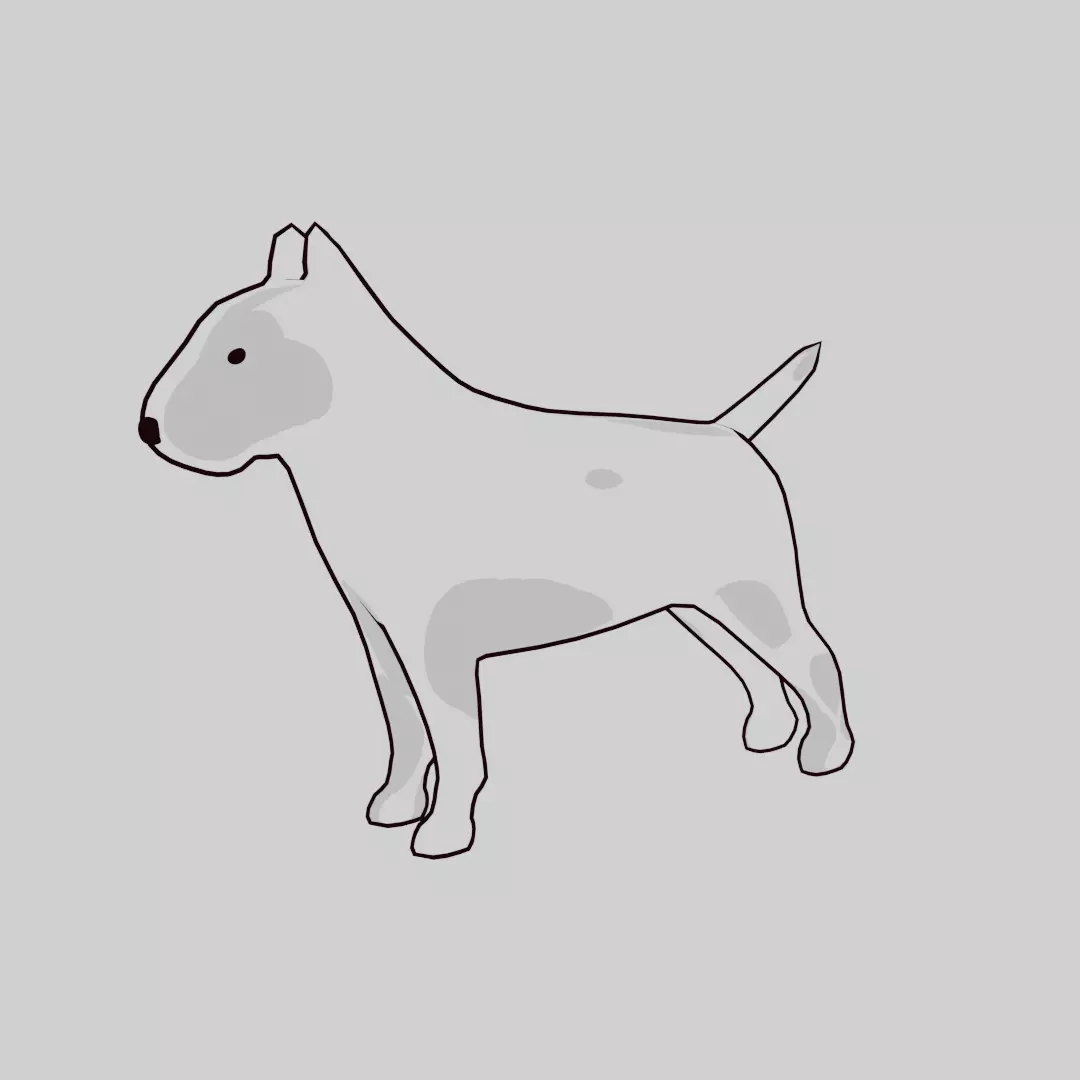 Low Poly Bull Terrier Free 3D model