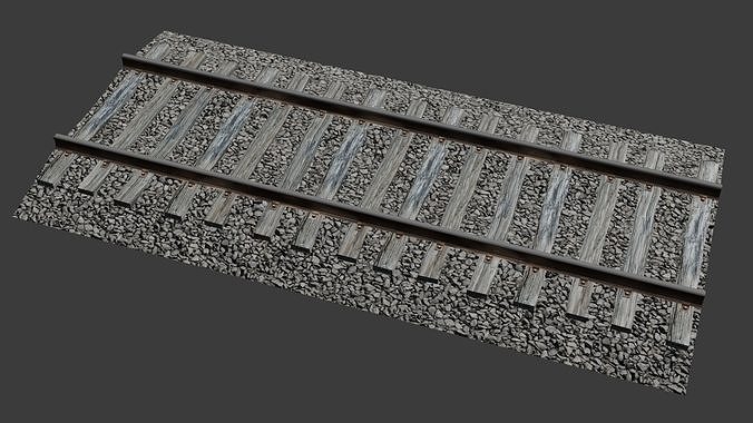 rail tracks Low-poly 3D model