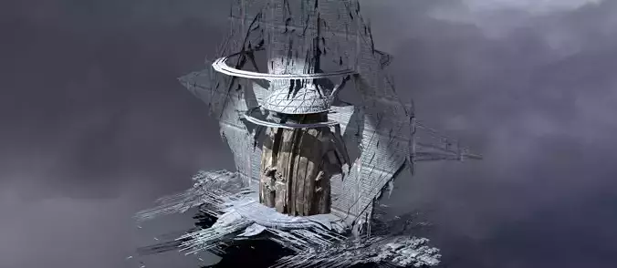 Frozen Ice shard Mountain landing arrays base 4 