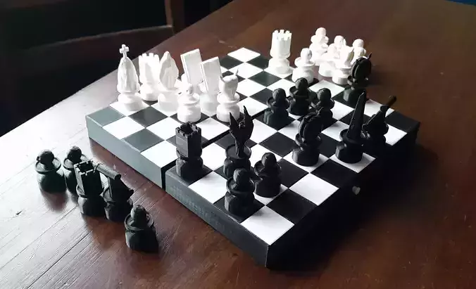 Judeo-Christian Chess Board 3D print model