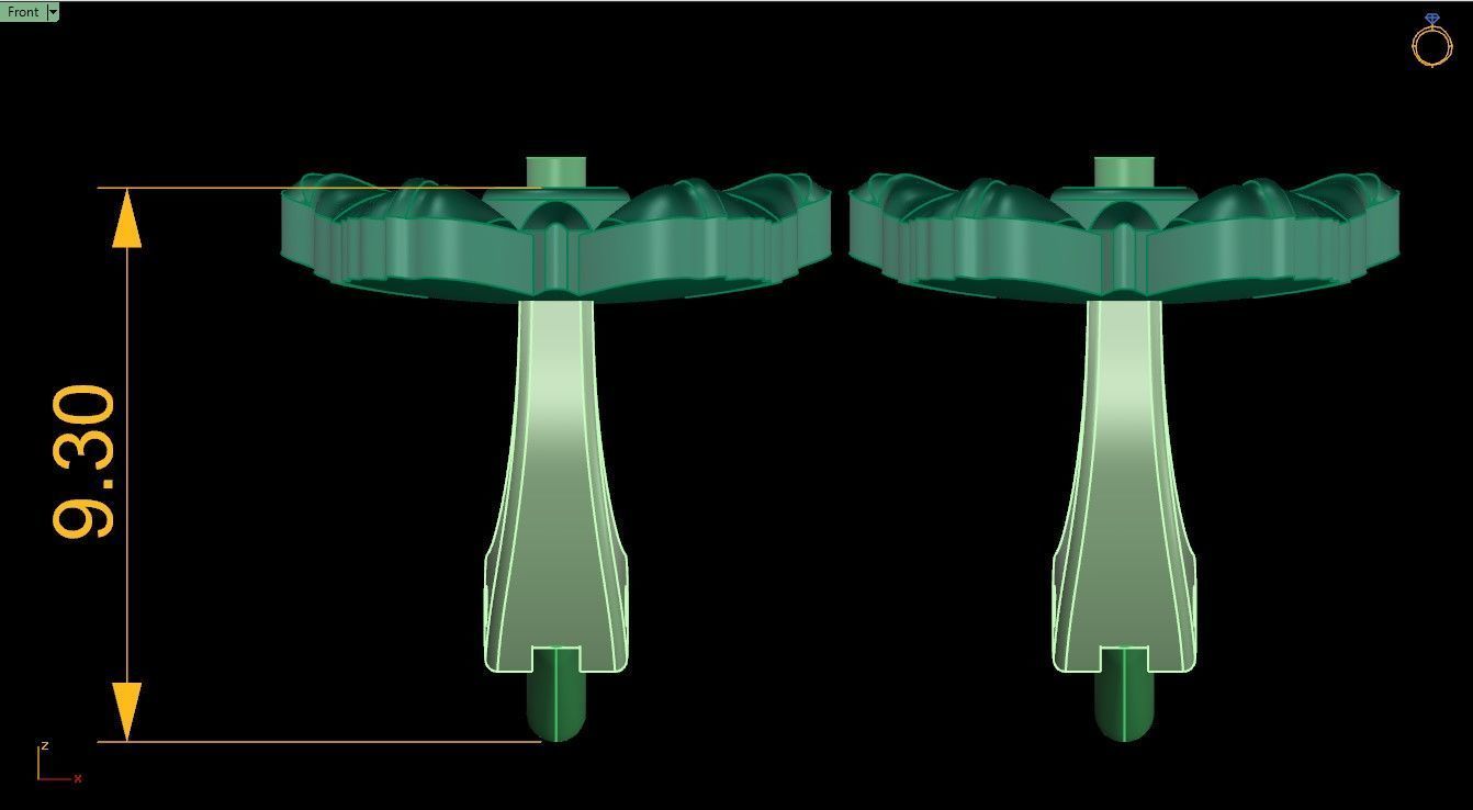 Butterfly earring 3D print model_7