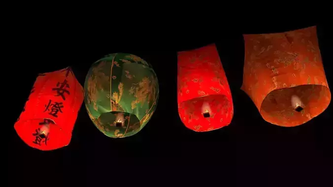 Chinese red sky lantern 