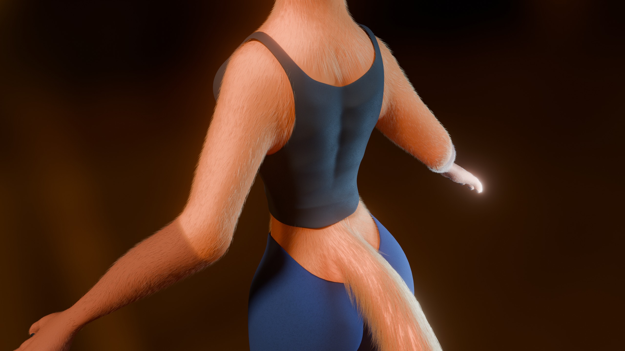 Luna Anthro Fox Low-poly 3D model_29