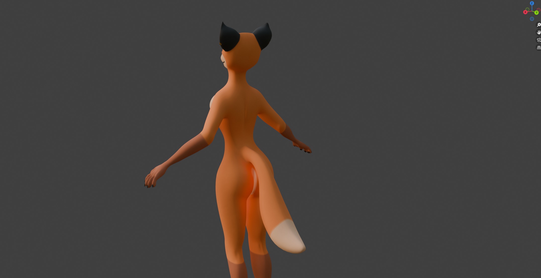 Luna Anthro Fox Low-poly 3D model_48