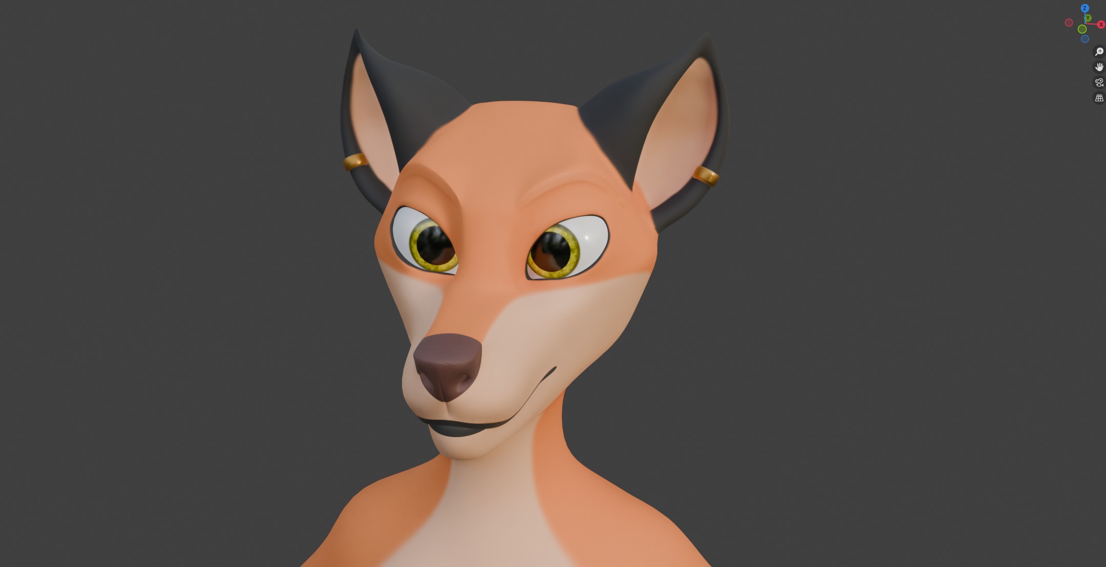 Luna Anthro Fox Low-poly 3D model_46