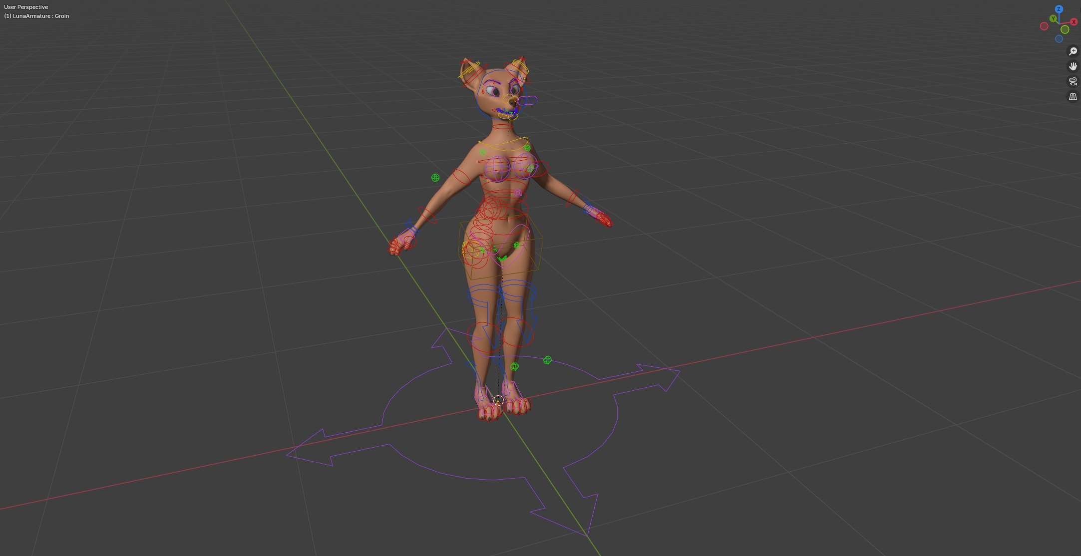 Luna Anthro Fox Low-poly 3D model_37