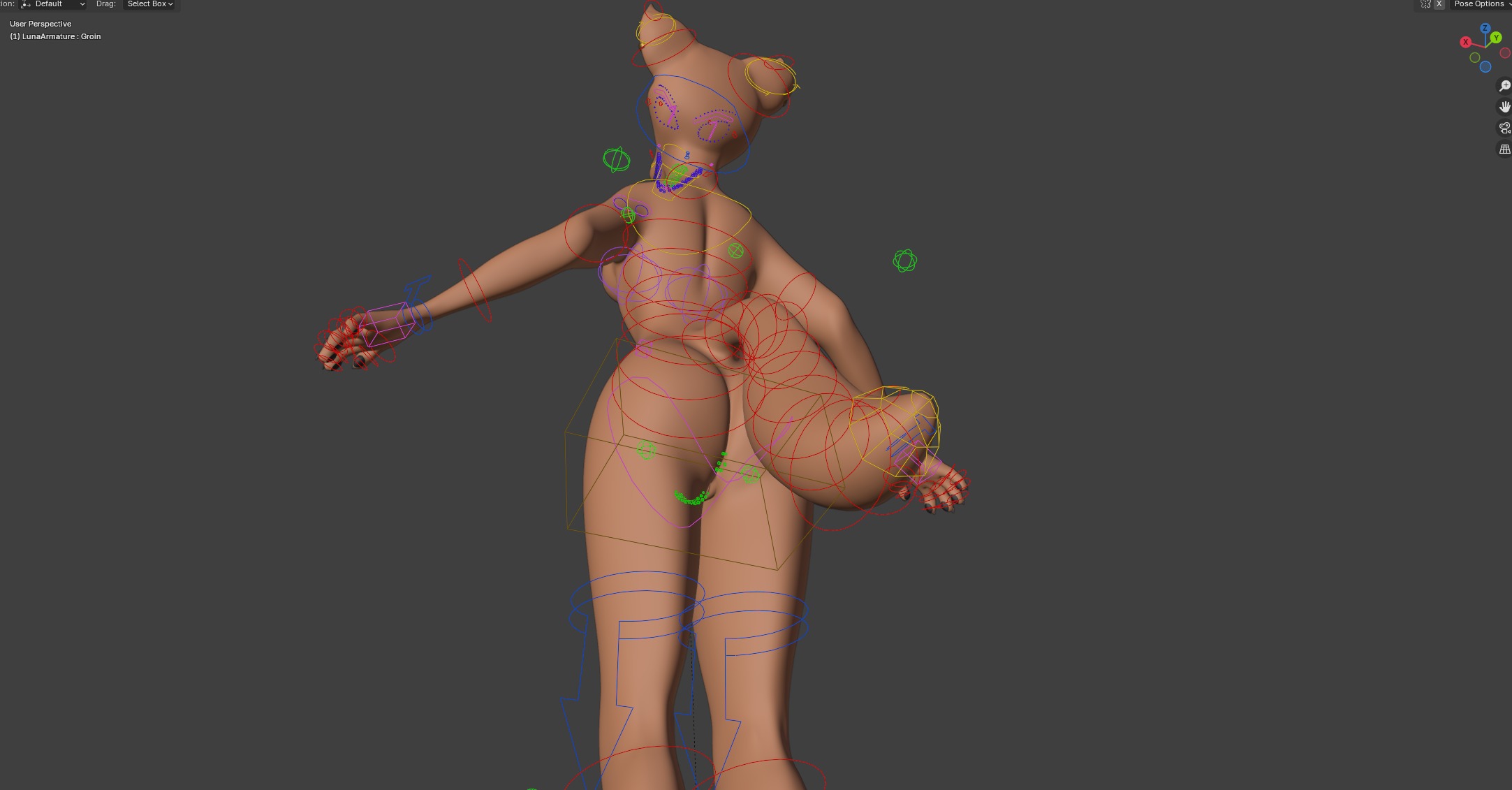 Luna Anthro Fox Low-poly 3D model_39