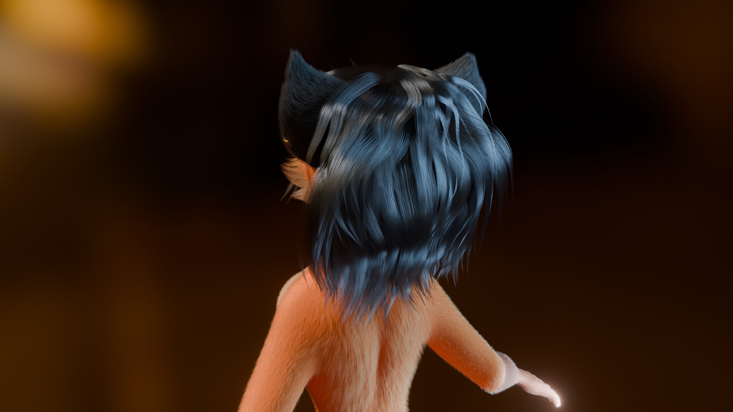 Luna Anthro Fox Low-poly 3D model_4