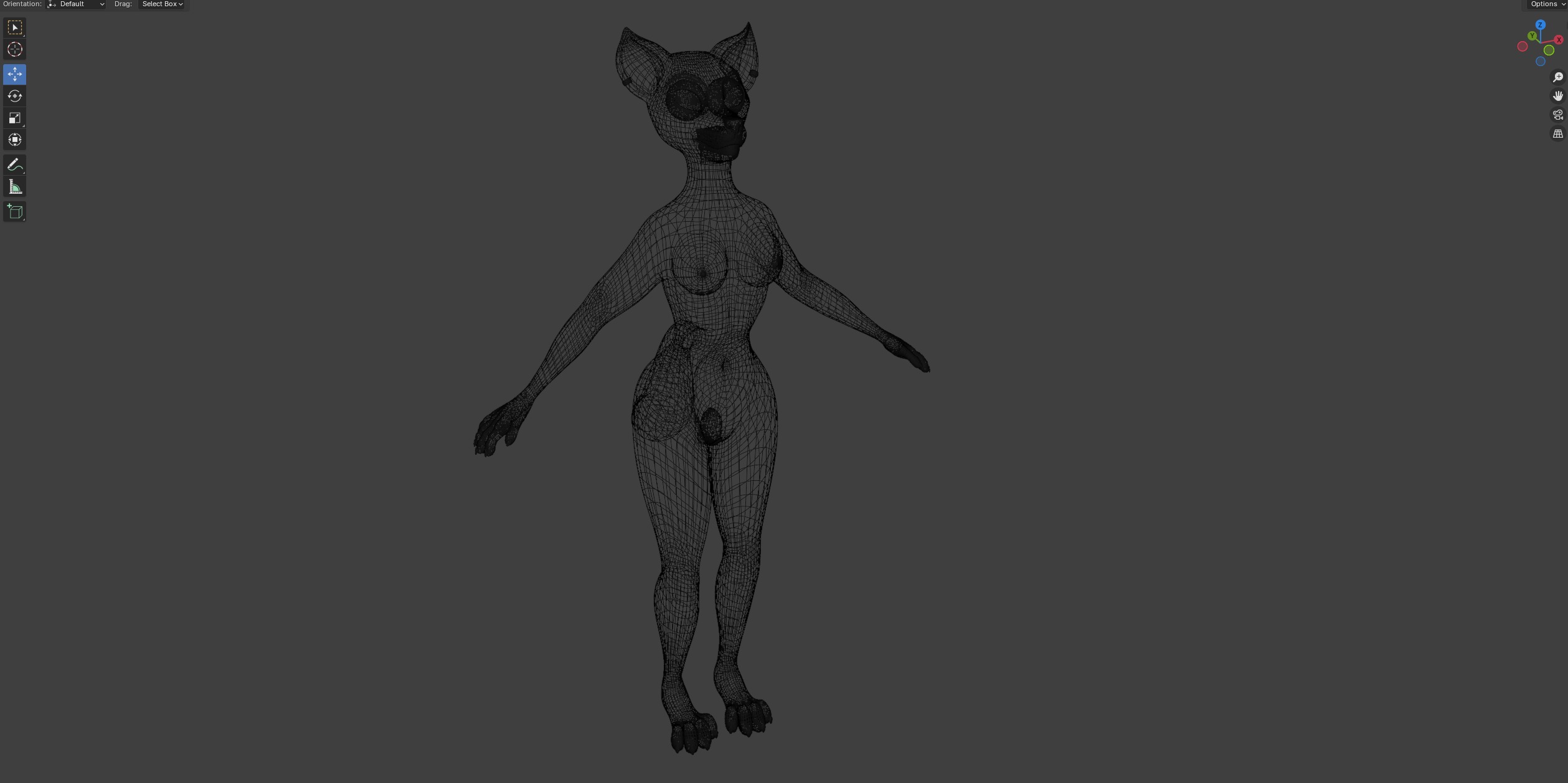 Luna Anthro Fox Low-poly 3D model_36