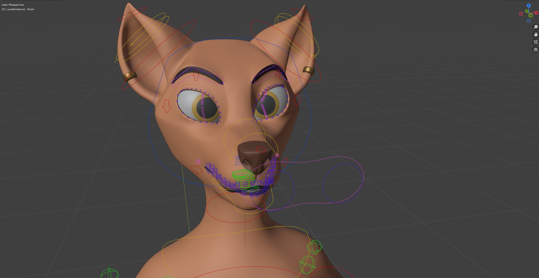 Luna Anthro Fox Low-poly 3D model_45