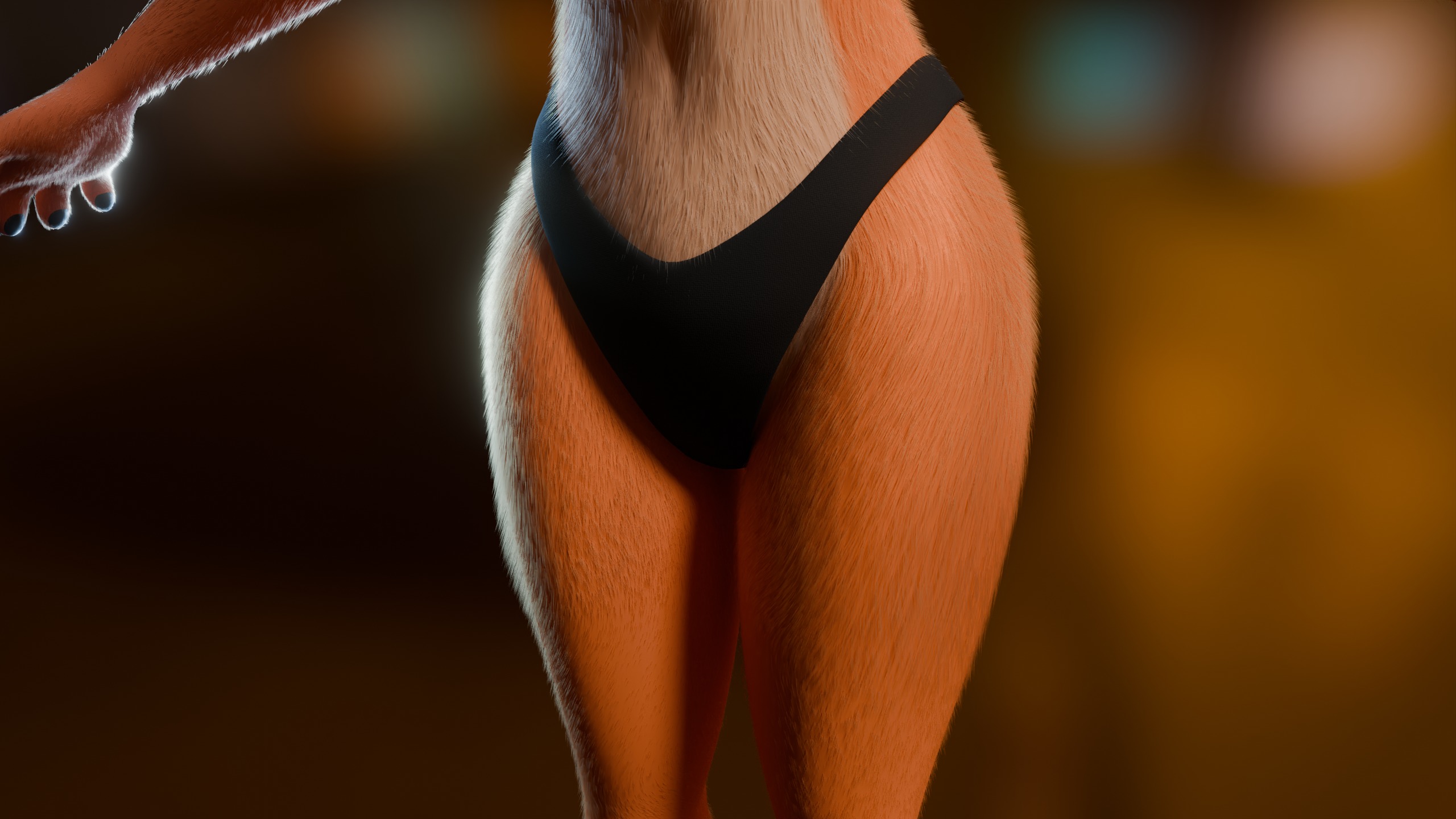 Luna Anthro Fox Low-poly 3D model_22