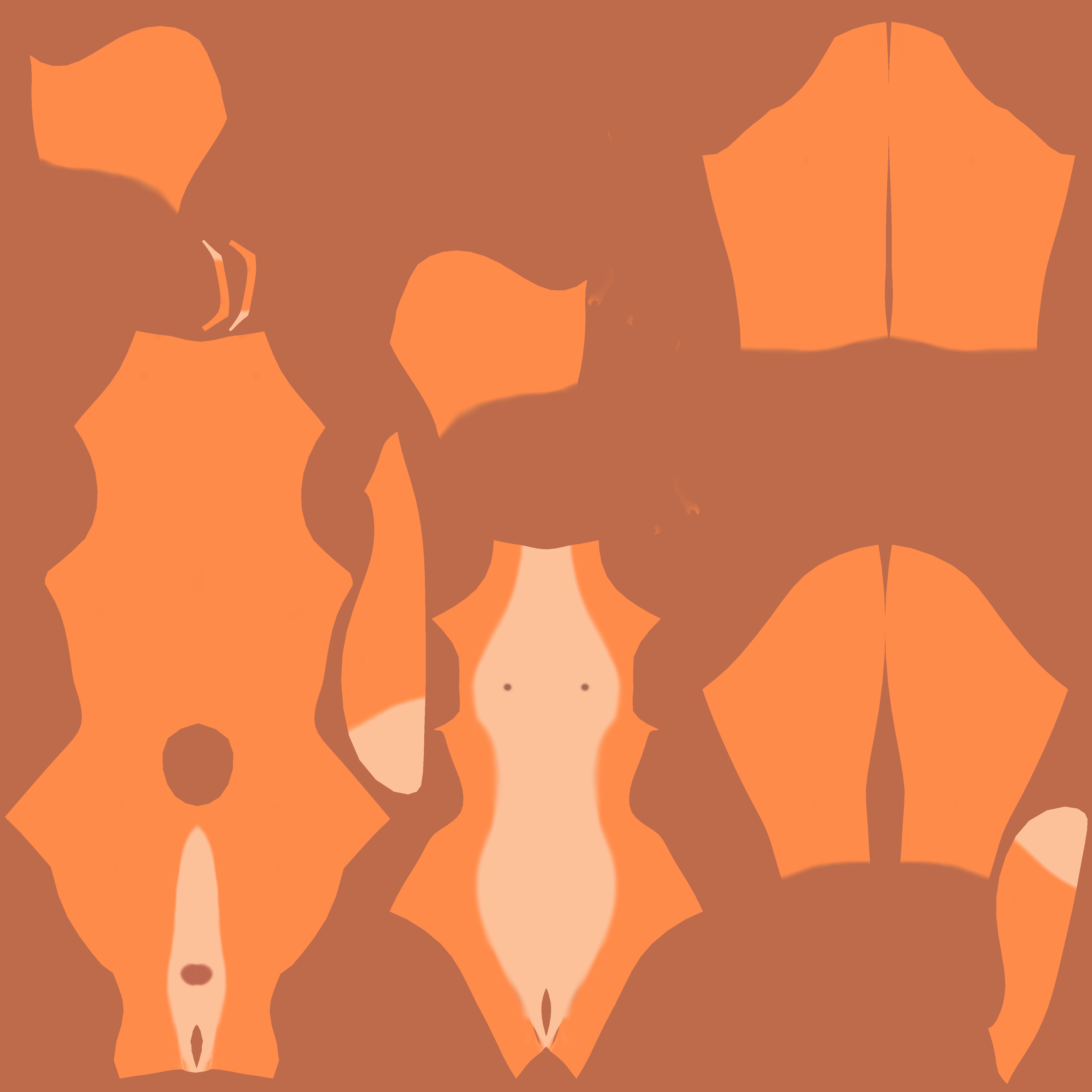 Luna Anthro Fox Low-poly 3D model_69