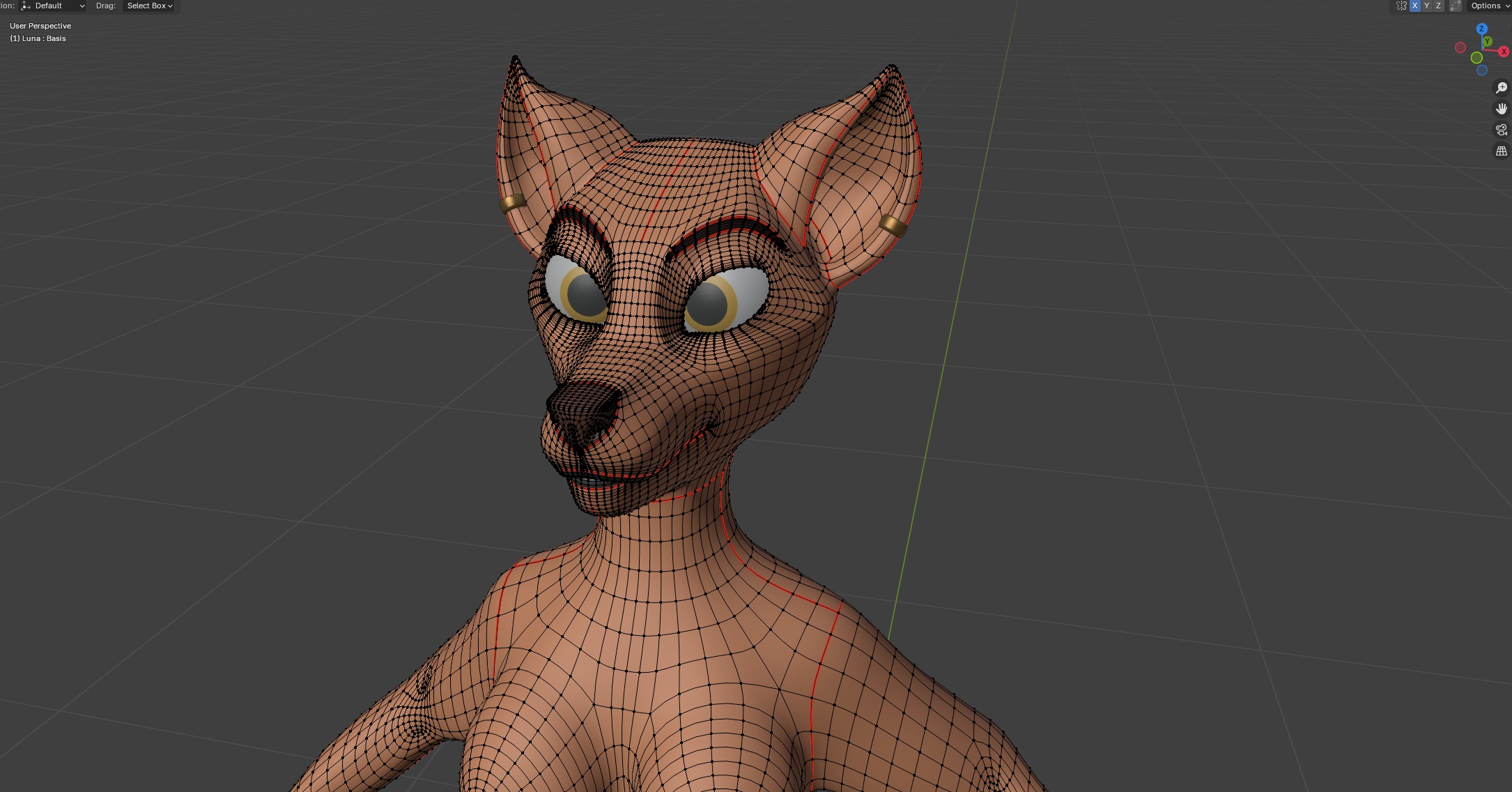 Luna Anthro Fox Low-poly 3D model_51