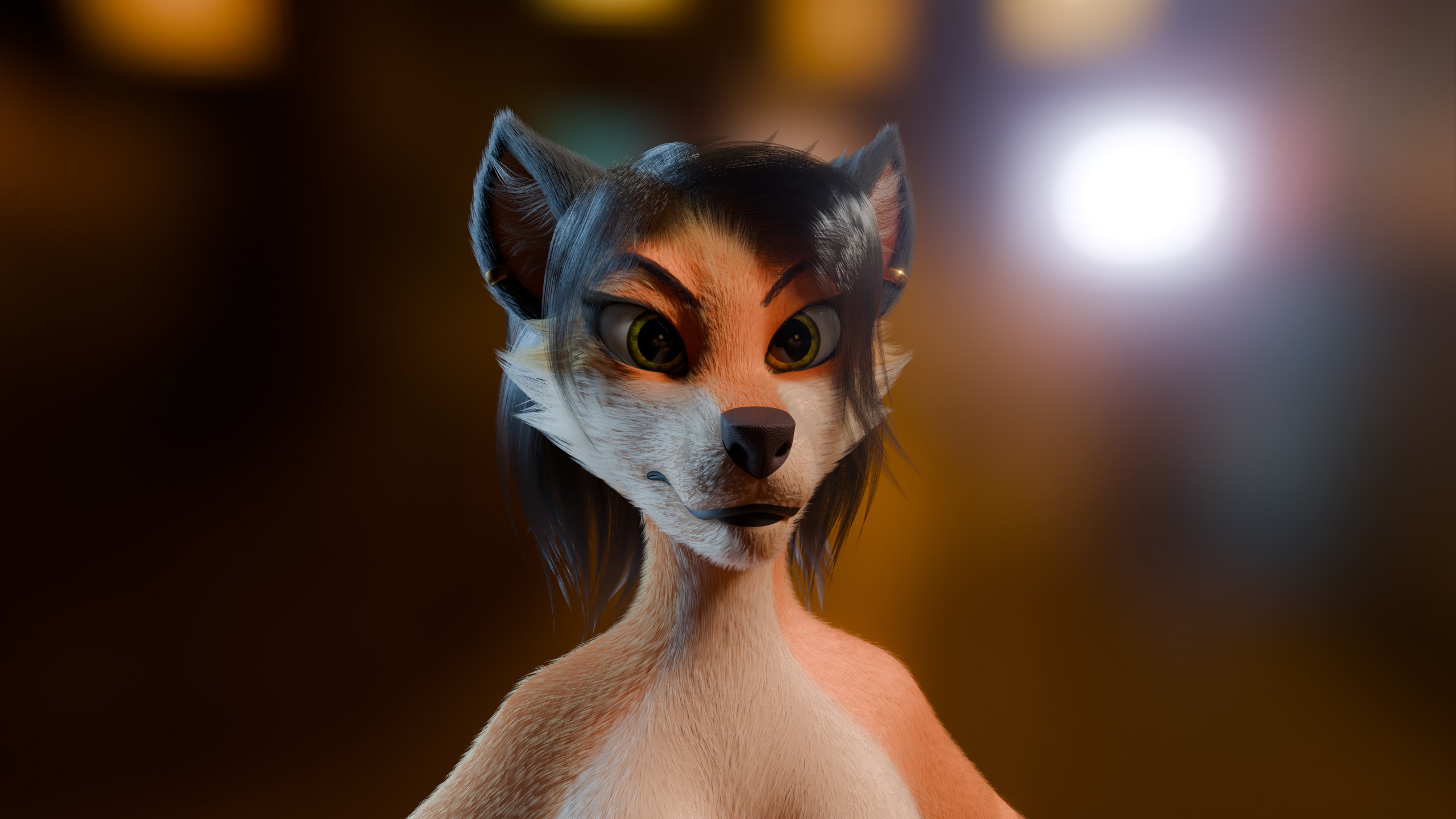 Luna Anthro Fox Low-poly 3D model_31