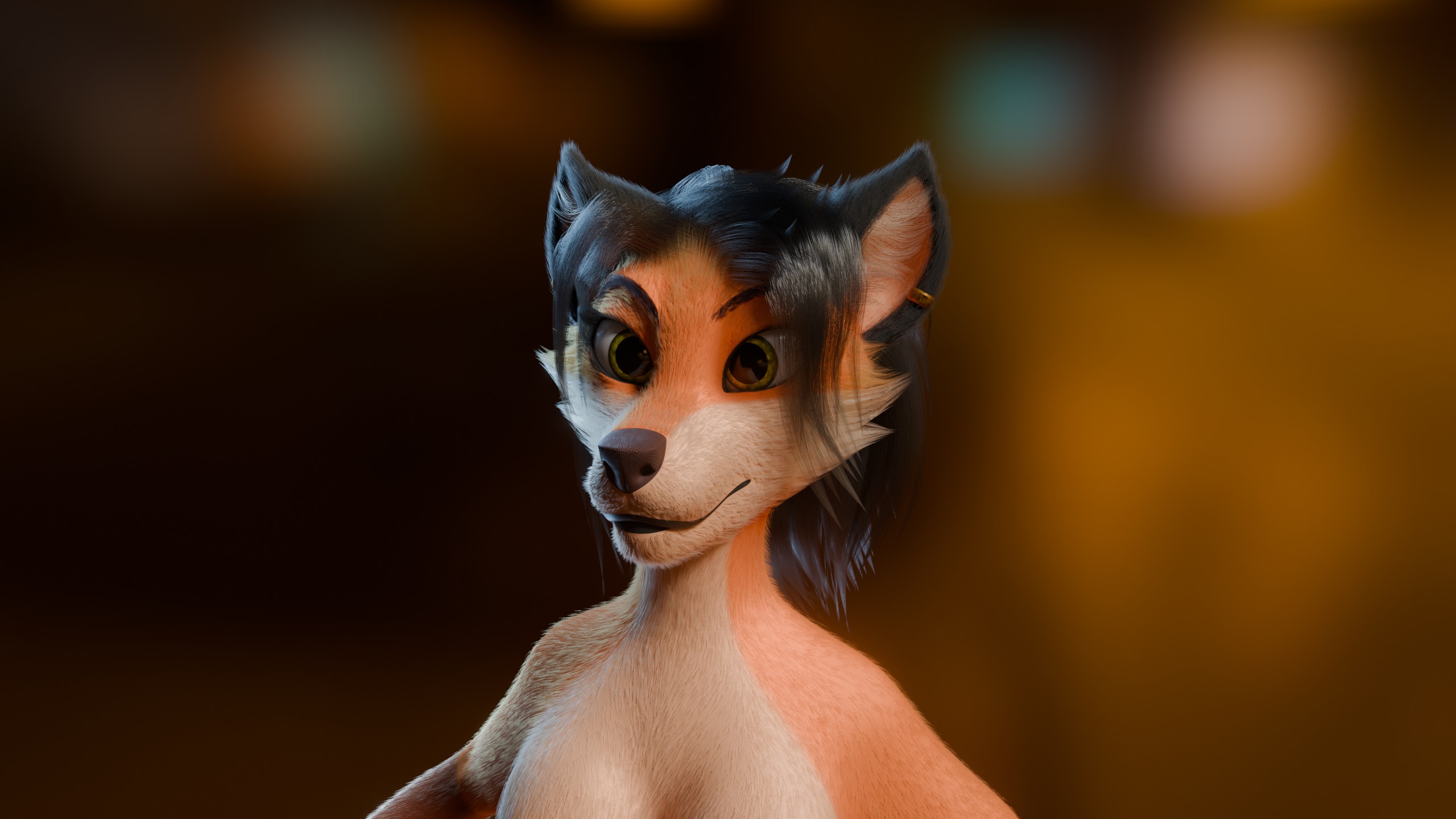 Luna Anthro Fox Low-poly 3D model_3