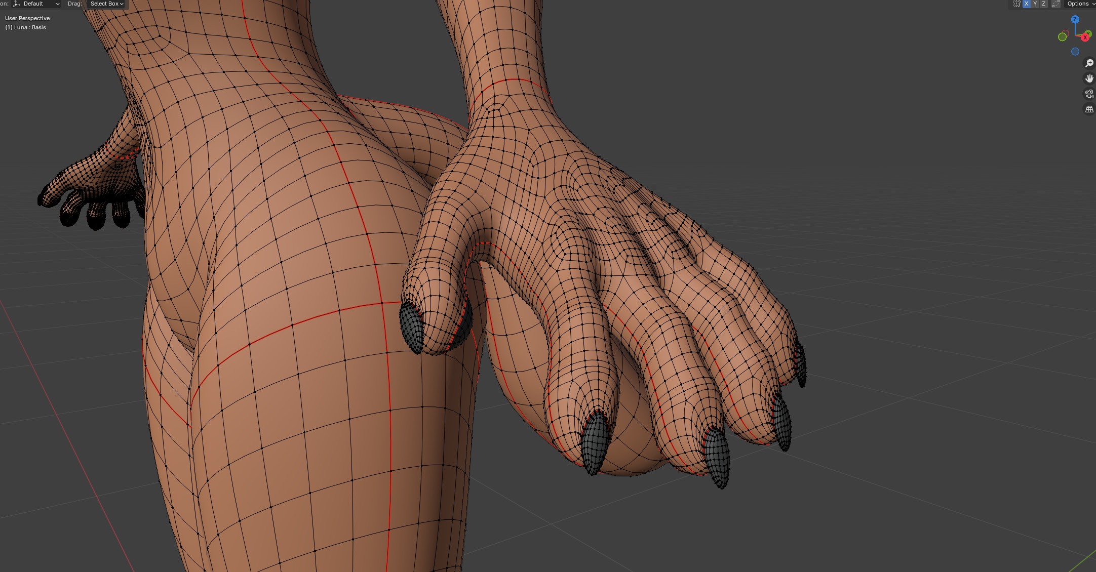 Luna Anthro Fox Low-poly 3D model_56