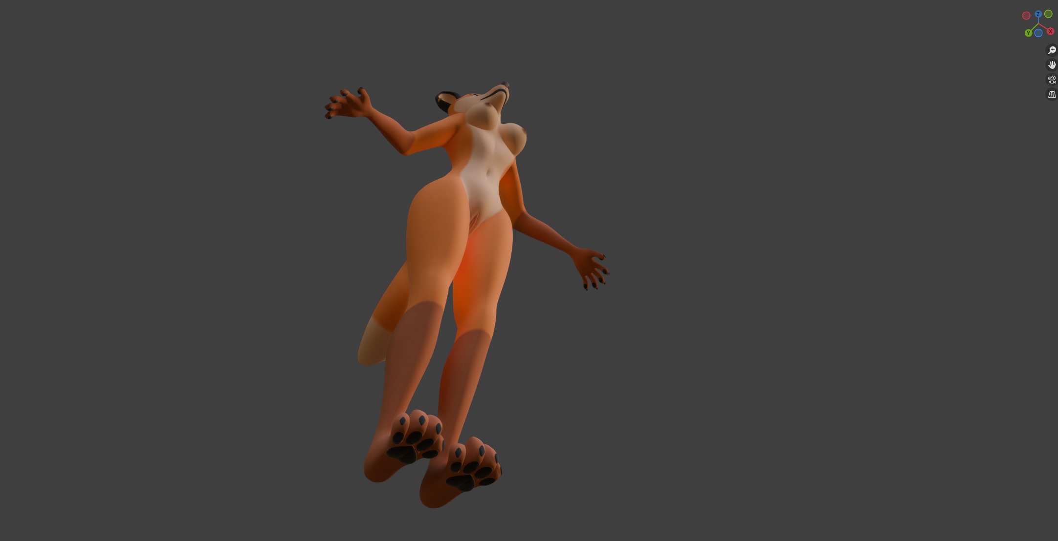 Luna Anthro Fox Low-poly 3D model_49