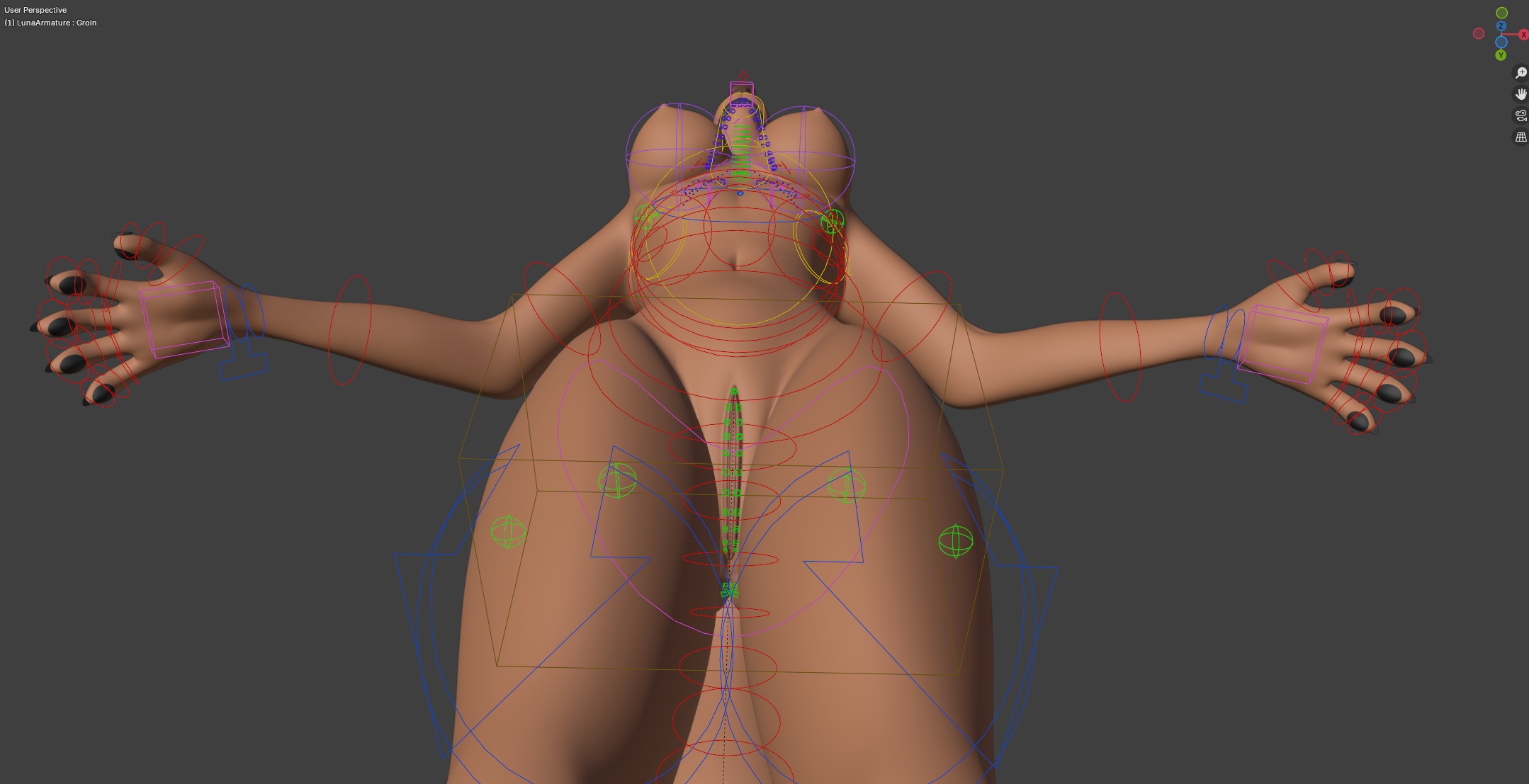 Luna Anthro Fox Low-poly 3D model_43