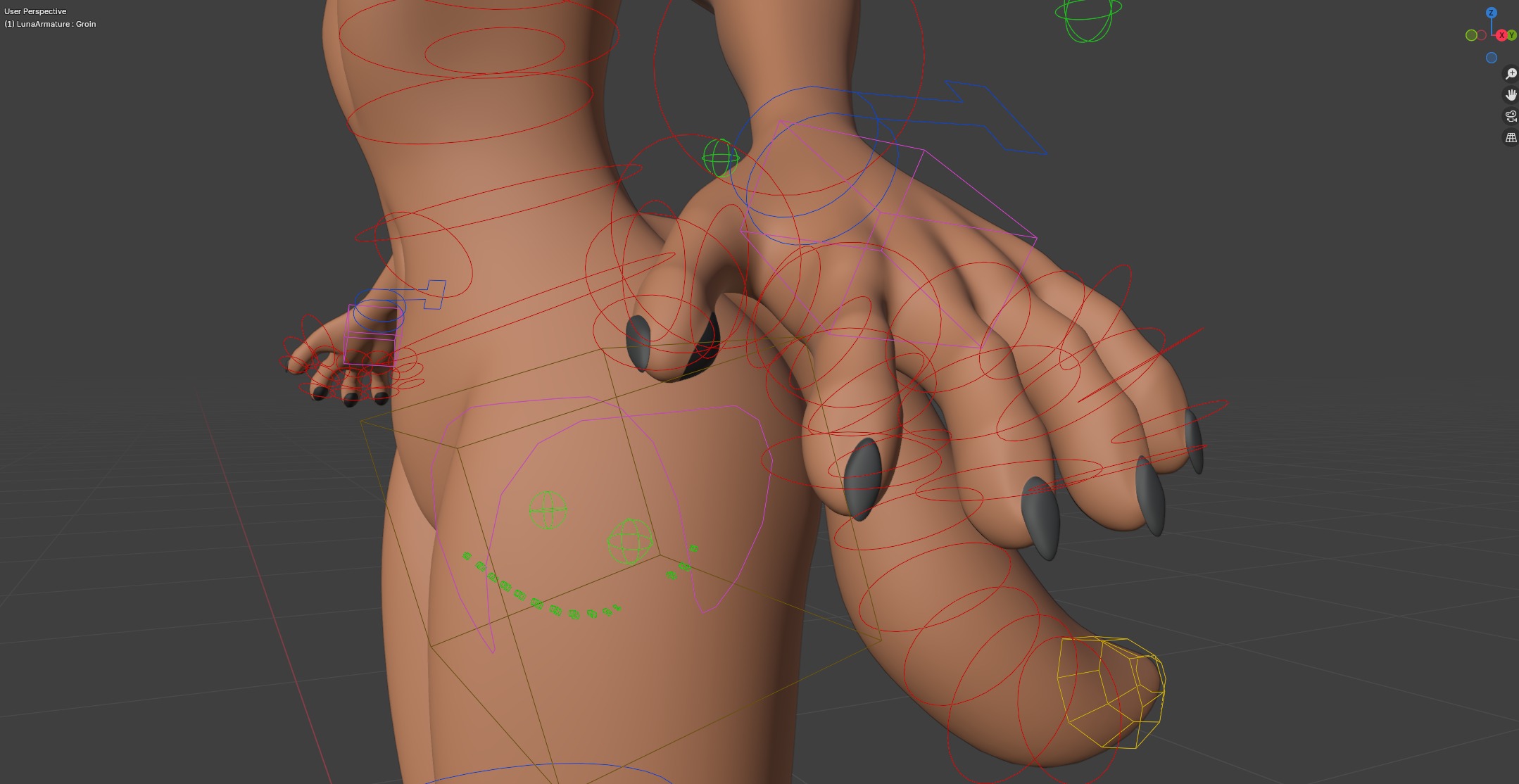 Luna Anthro Fox Low-poly 3D model_41