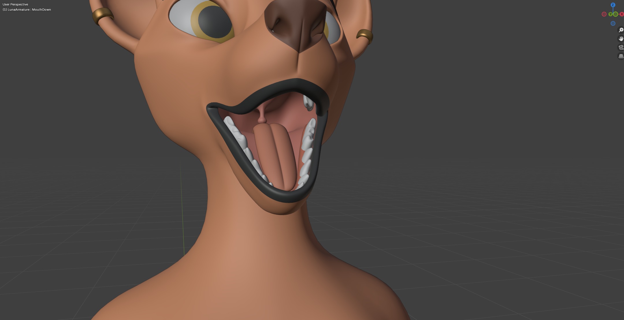 Luna Anthro Fox Low-poly 3D model_64