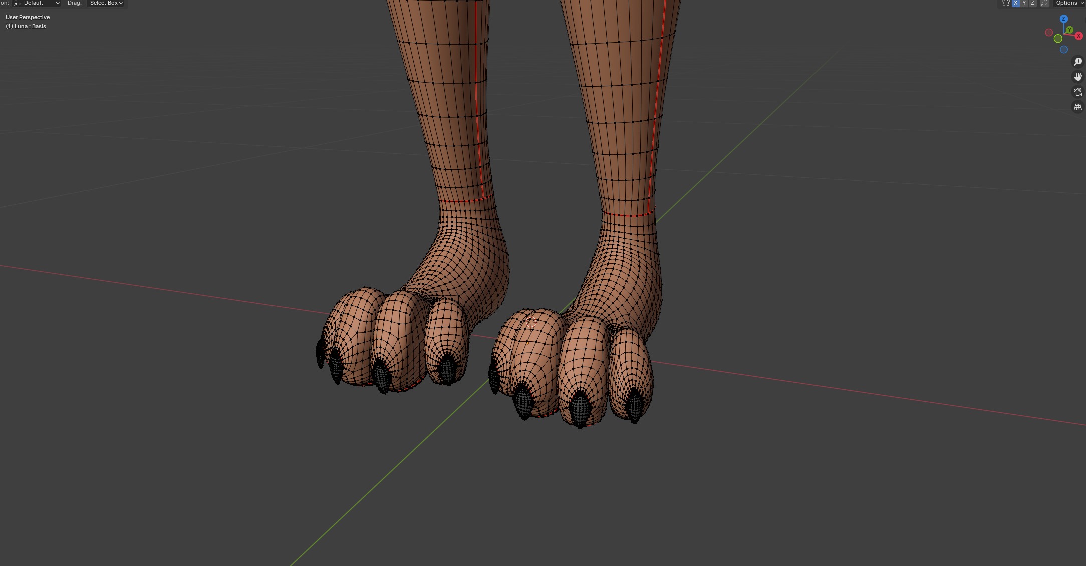 Luna Anthro Fox Low-poly 3D model_55