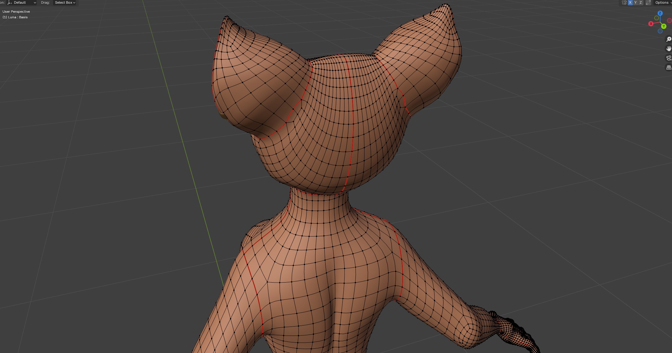 Luna Anthro Fox Low-poly 3D model_52