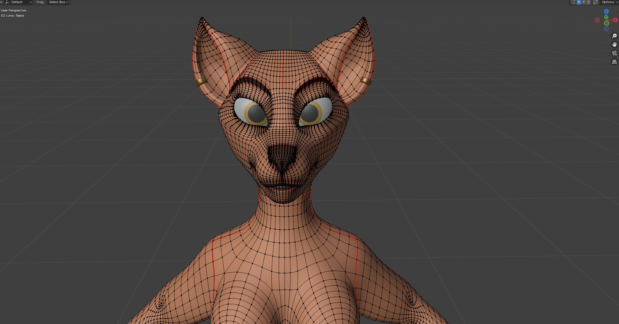 Luna Anthro Fox Low-poly 3D model_50