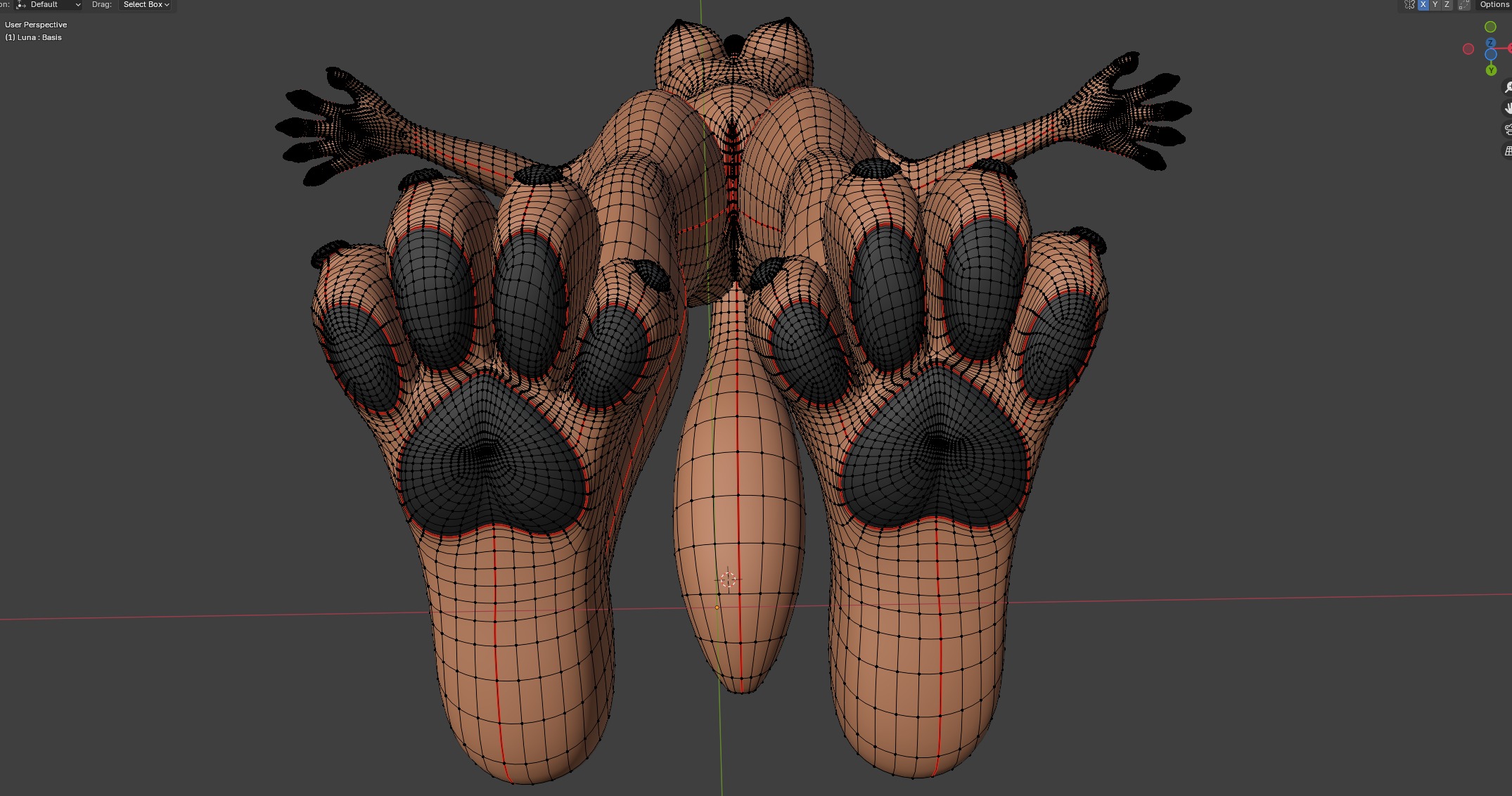 Luna Anthro Fox Low-poly 3D model_58