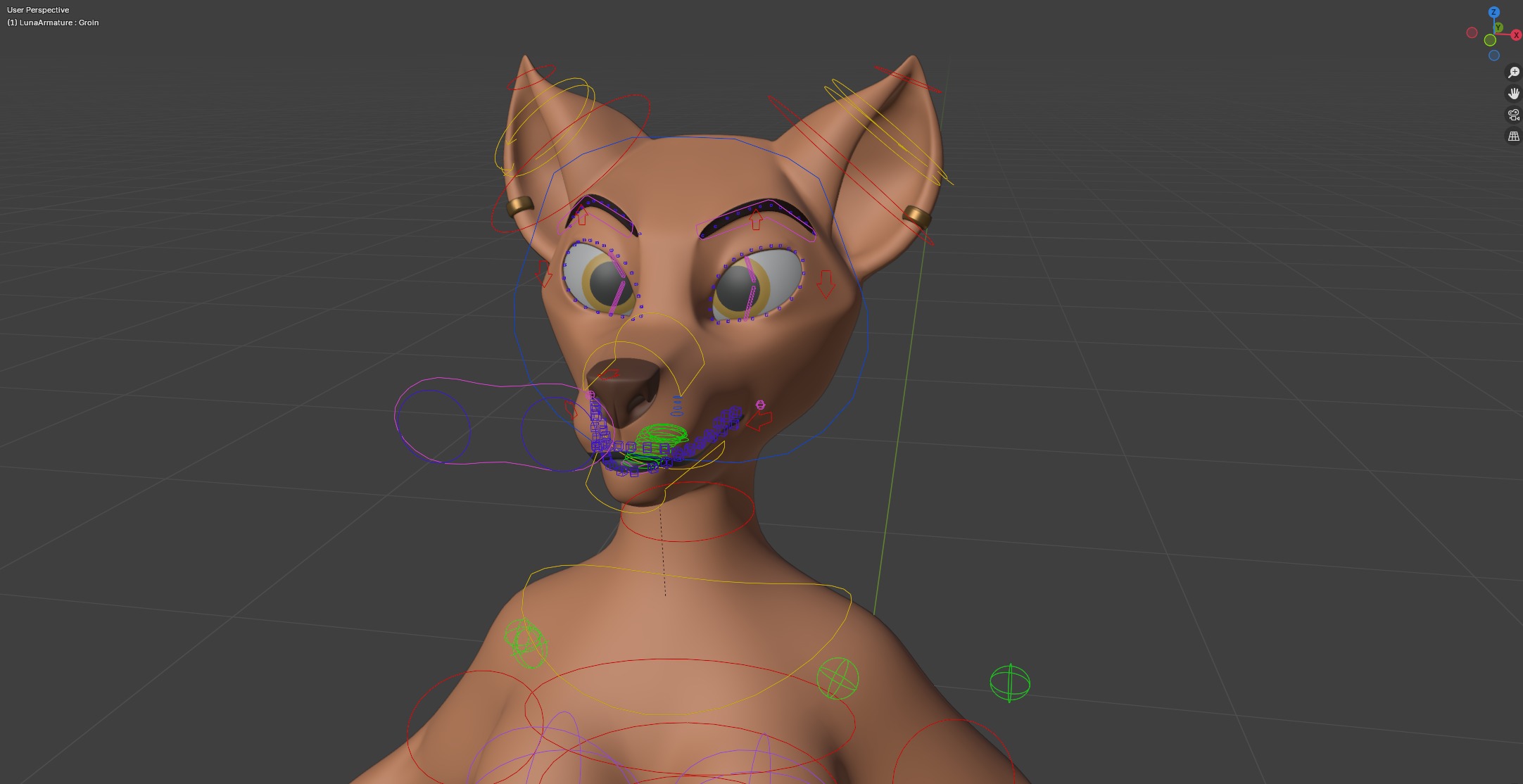 Luna Anthro Fox Low-poly 3D model_44