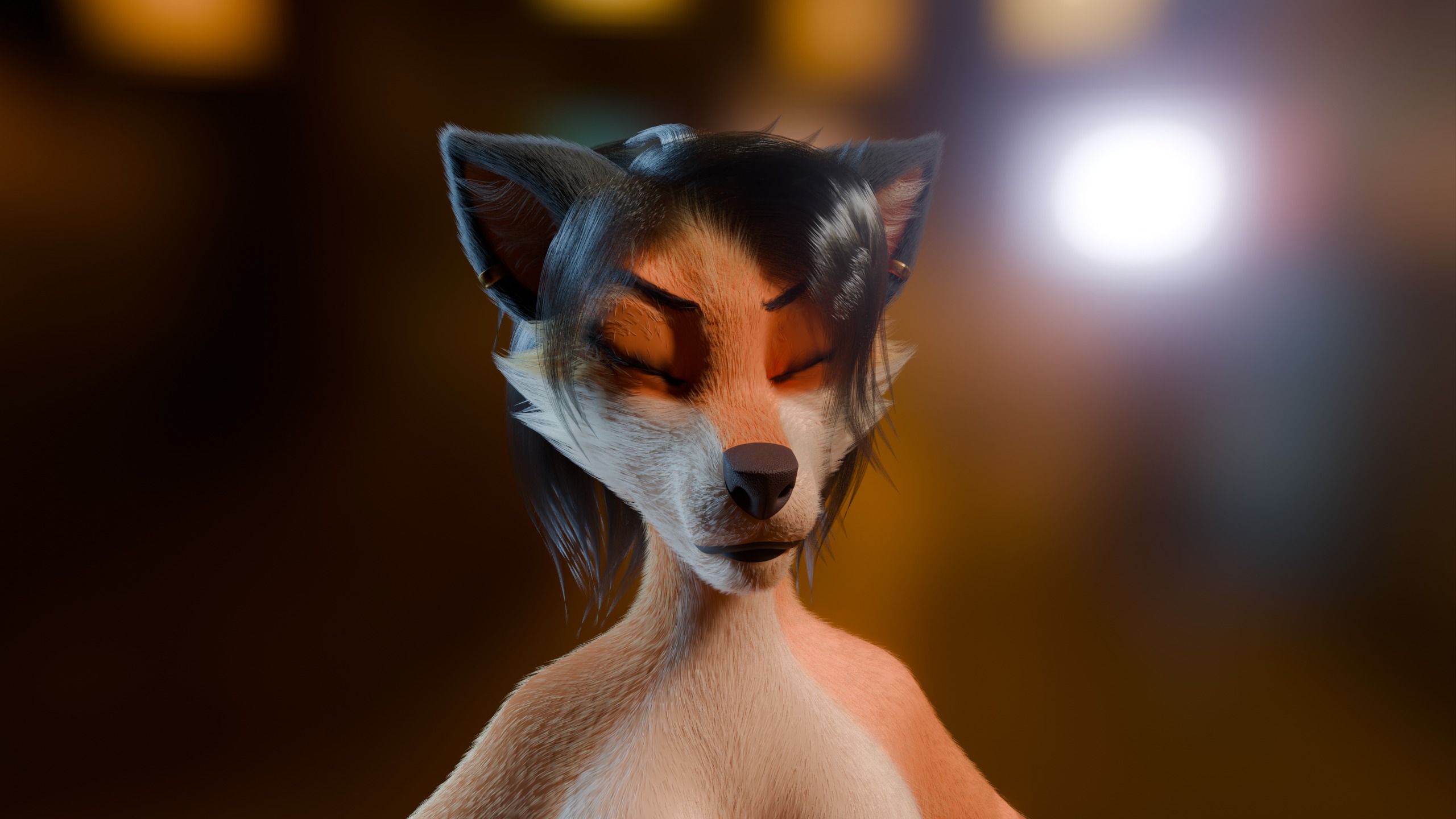 Luna Anthro Fox Low-poly 3D model_33