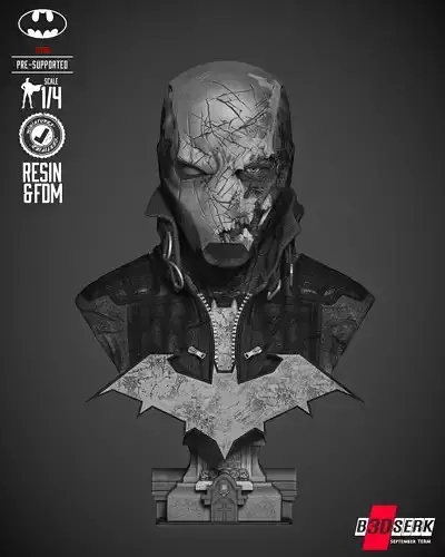 B3DSERK Red Hood Zombie Bust Portrait