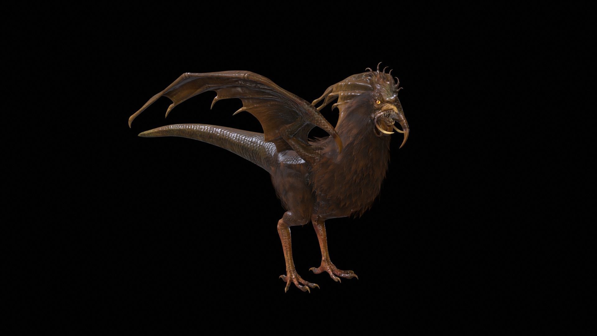  Kurolisk is an ancient Slavic monster Low-poly 3D model_23