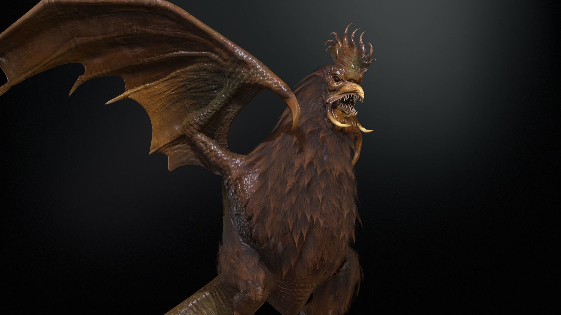  Kurolisk is an ancient Slavic monster Low-poly 3D model_7