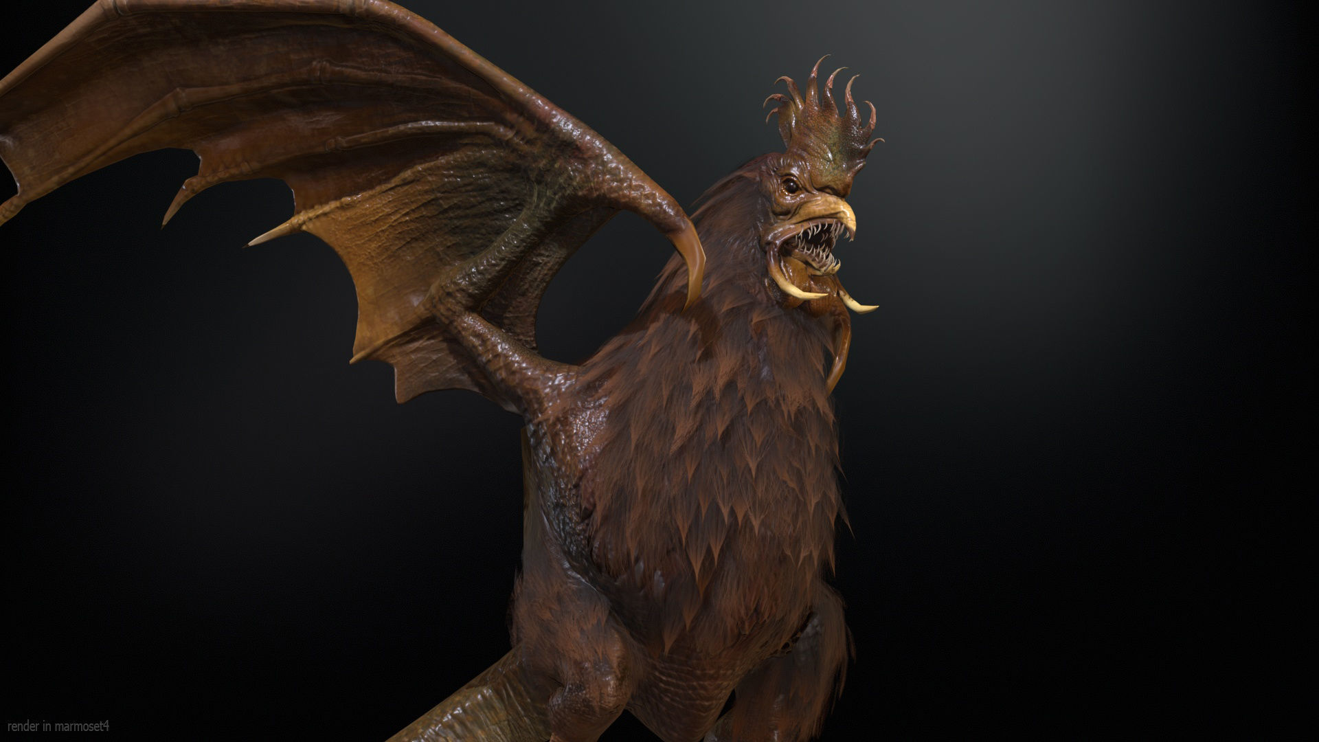  Kurolisk is an ancient Slavic monster Low-poly 3D model_4