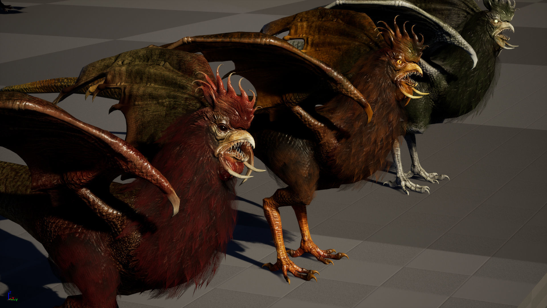  Kurolisk is an ancient Slavic monster Low-poly 3D model_37