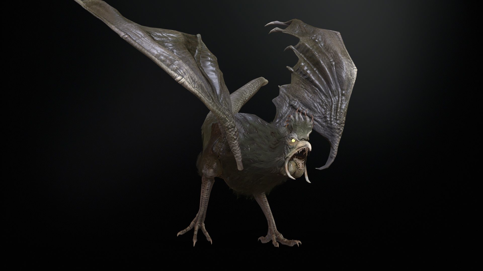  Kurolisk is an ancient Slavic monster Low-poly 3D model_6