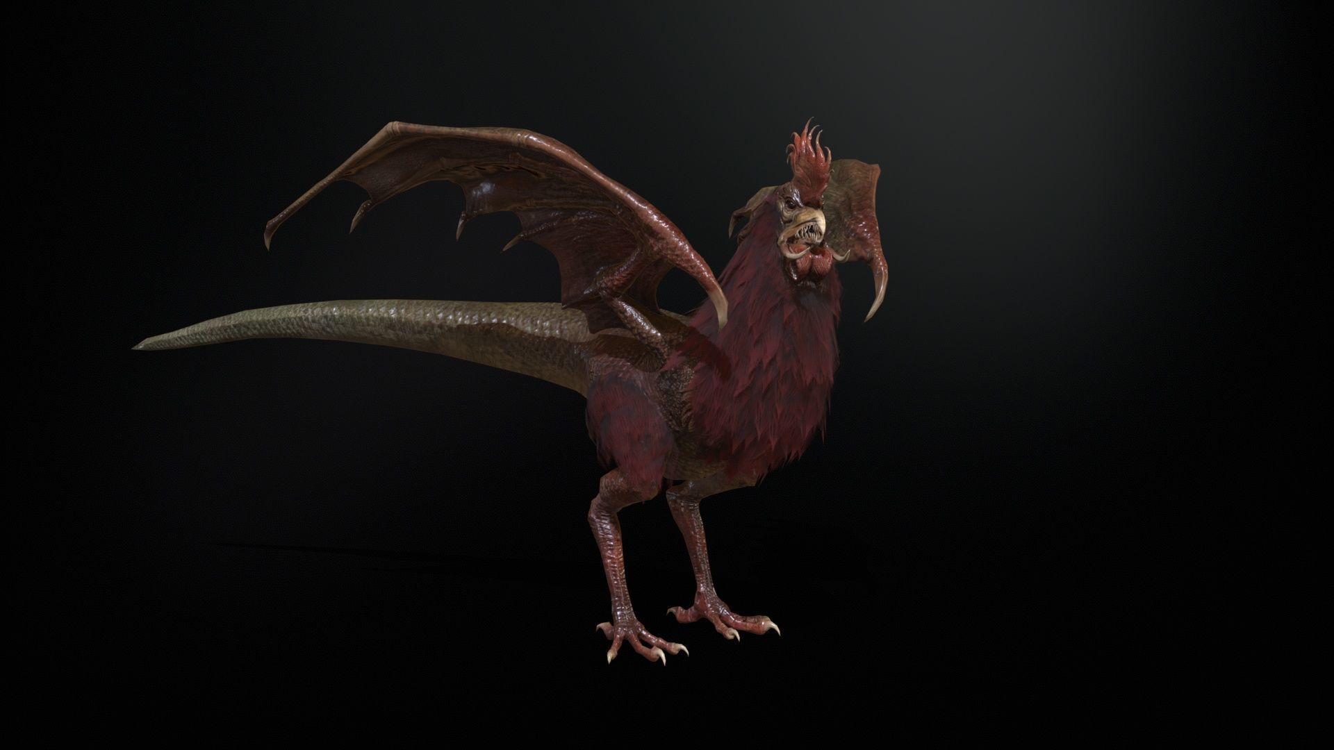  Kurolisk is an ancient Slavic monster Low-poly 3D model_13