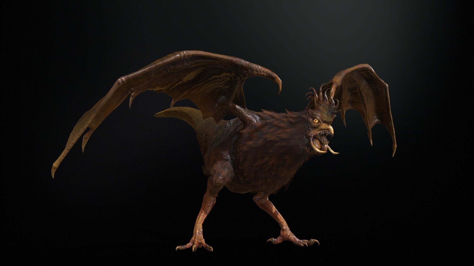 Kurolisk is an ancient Slavic monster Low-poly 3D model_19