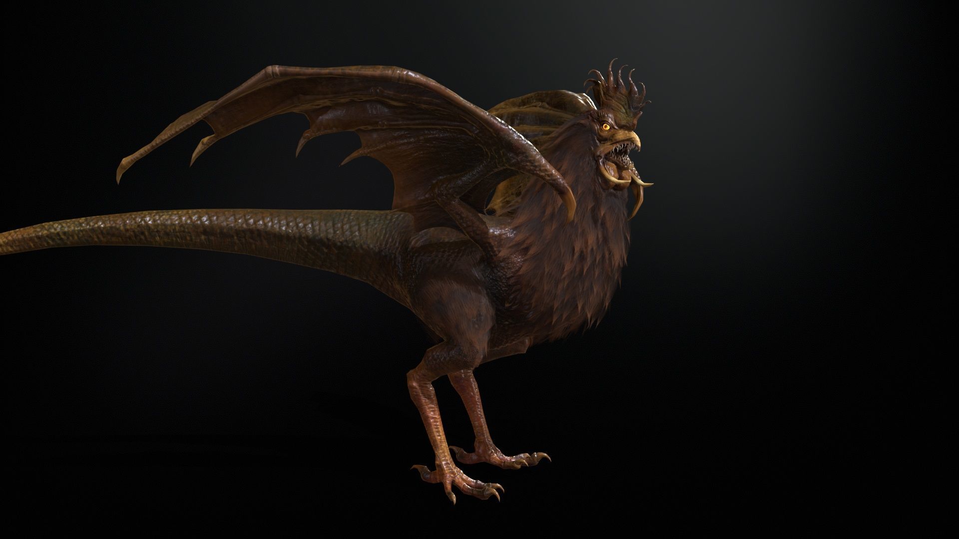  Kurolisk is an ancient Slavic monster Low-poly 3D model_20