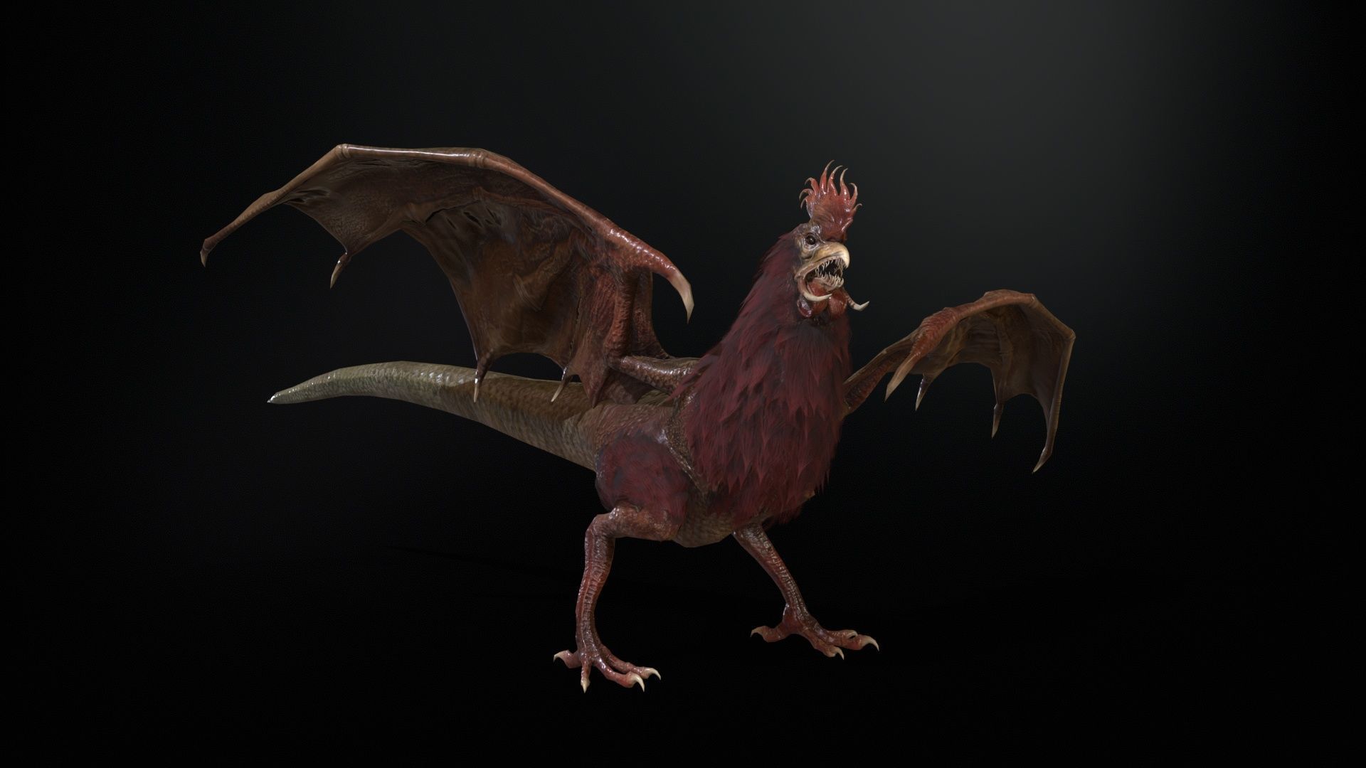  Kurolisk is an ancient Slavic monster Low-poly 3D model_14