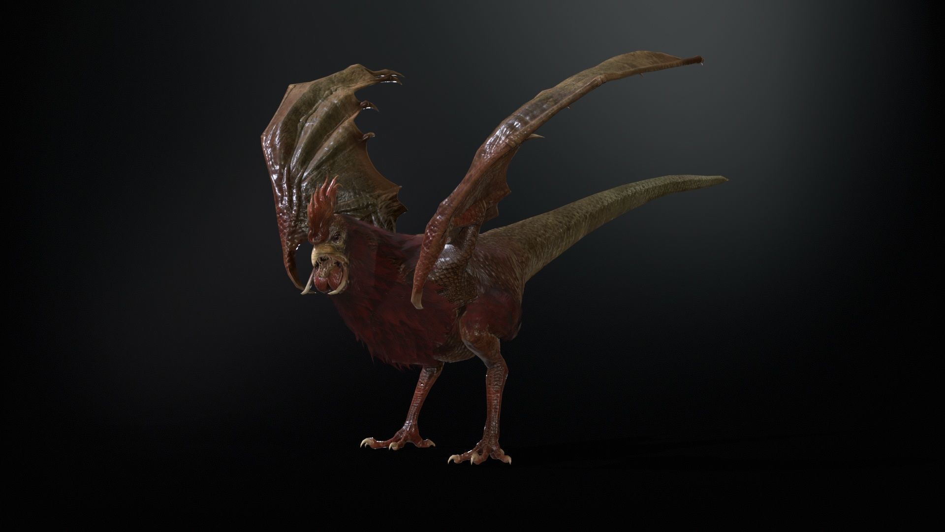  Kurolisk is an ancient Slavic monster Low-poly 3D model_12