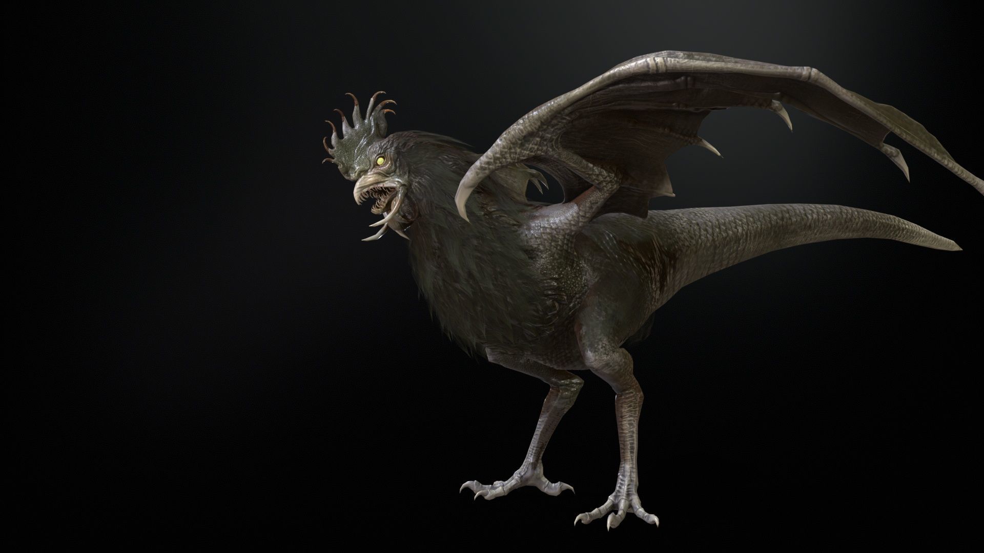  Kurolisk is an ancient Slavic monster Low-poly 3D model_21