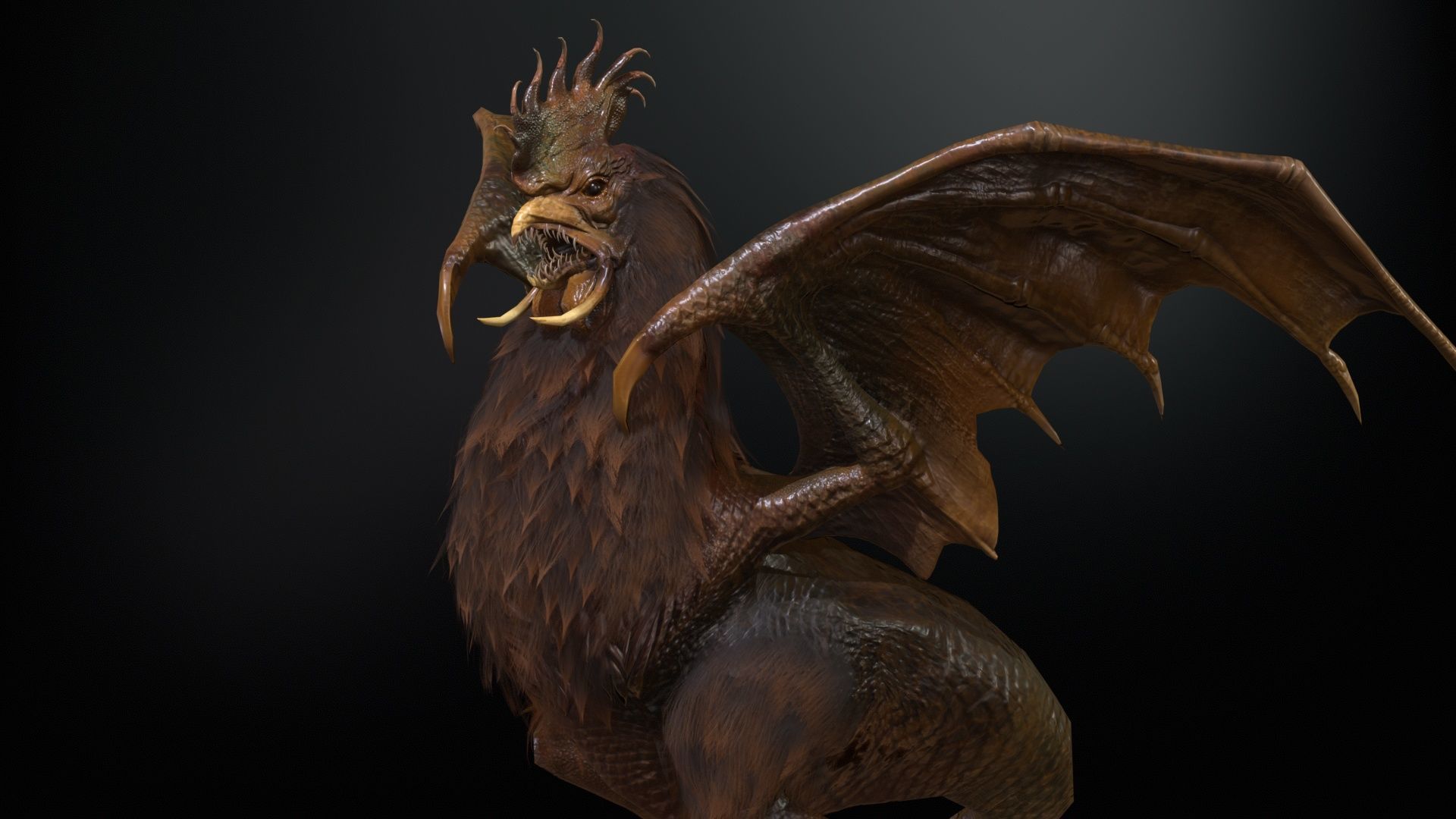  Kurolisk is an ancient Slavic monster Low-poly 3D model_29