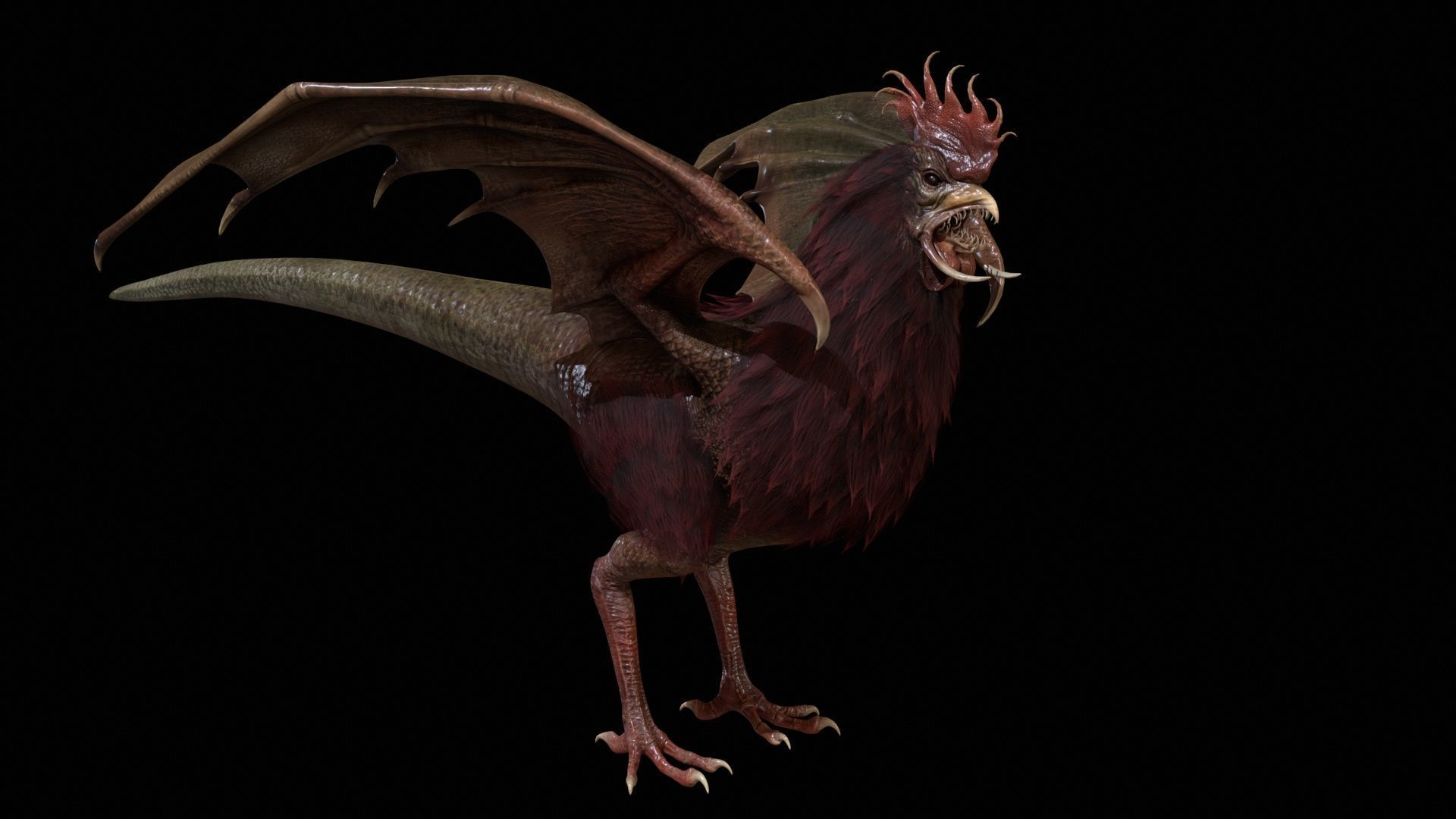  Kurolisk is an ancient Slavic monster Low-poly 3D model_17