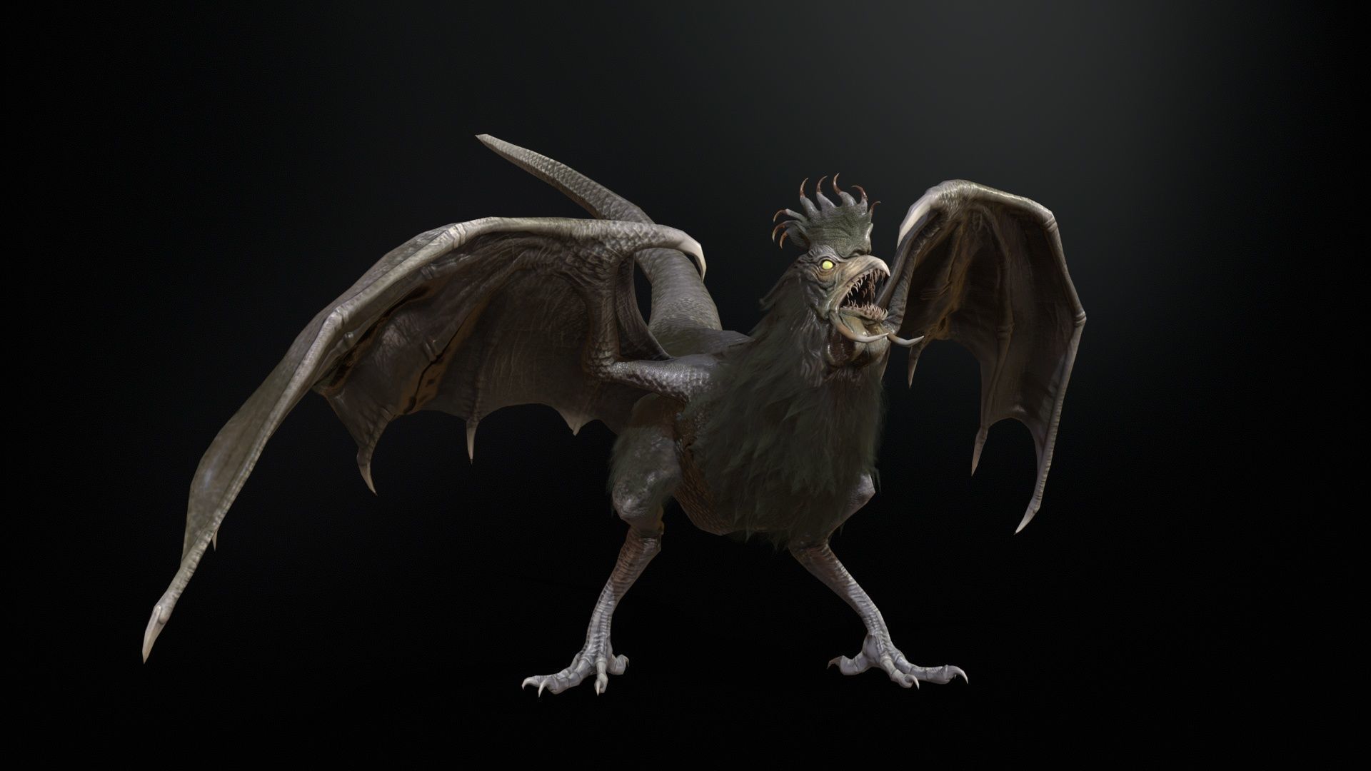  Kurolisk is an ancient Slavic monster Low-poly 3D model_22