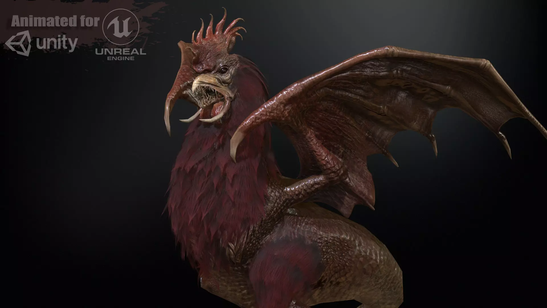  Kurolisk is an ancient Slavic monster Low-poly 3D model_0